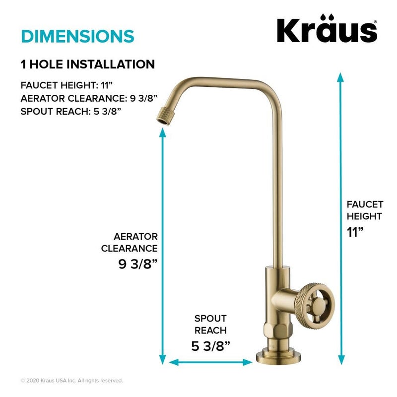 KRAUS Urbix 100% Lead-Free Kitchen Water Filter Faucet in Brushed Gold, FF-101BG - Image 3